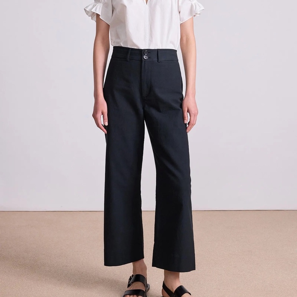 Apiece Apart Black Wide-Leg High-Rise Pants